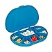 GMS Large Travel Size 8 Compartment Pill Box Holds up to 150 Pills (Actual Size: 6.0"w X 4.0"d X 1.2"h) made in USA (BLUE)
