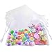 Xxmbbjy 120 Pezzi Sacchetti Organza (7 x 9cm), Bianco Bustina Portaconfetti Sacchettini Bomboniere con Coulisse Sacchetti Regalo per Matrimonio, Compleanno, Natale Regalo, Caramelle, Gioielli
