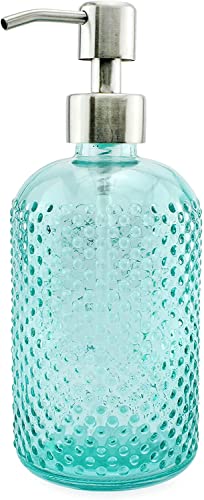 Auldhome Hobnail Glass Soap Dispenser (Green, 3-Pack); Decorative Pump Bottles #TOP2