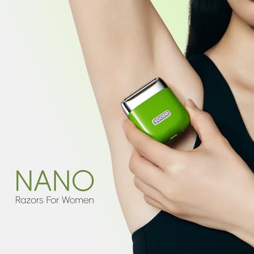 Image of yoose Electric Razors for Women, IPX7 Alloy Body Bikini Trimmer for Women (USB-C, Trimmer Comb, Multi Shaving Modes), Portable Size, Cyber Green