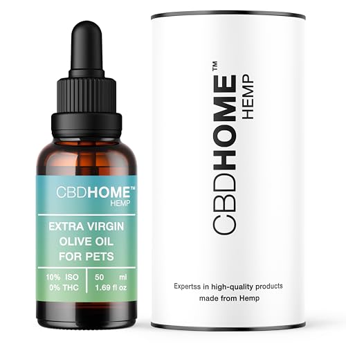 CBHOME Pets - Olio di Semi di Canapa 10% - 50 ml - Adatto agli Animali: Cani e Gatti - Spremuto a Freddo - Senza Additivi né Solventi - 100% Vegetale - Certificato Biologico UE