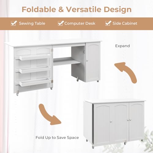 image for COSTWAY Sewing Machine Table, 62.5