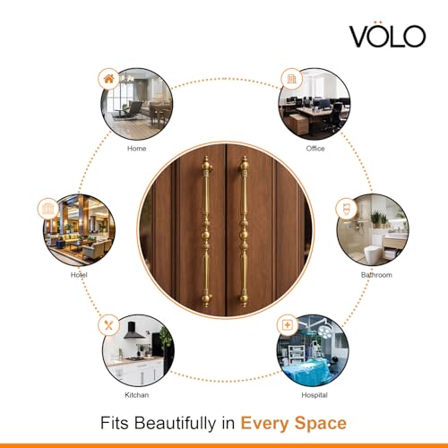 Image of VOLO Main Door Handle /Door Handles for Main Door /Glass Door Handle /Pull Handles, for Home /Office /Hotels (Antique Brass)(Rajwadi Handle) (18 inch (450mm), 1)