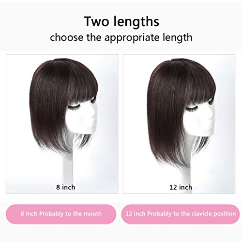 Viviabella Clip In Human Hair Toppers Seamless Hairpiece Toupee For Women Thick Silk Base Topper For Thicking Hair (12Inch, 5.1"×5.1“Natural Black) #TOP6