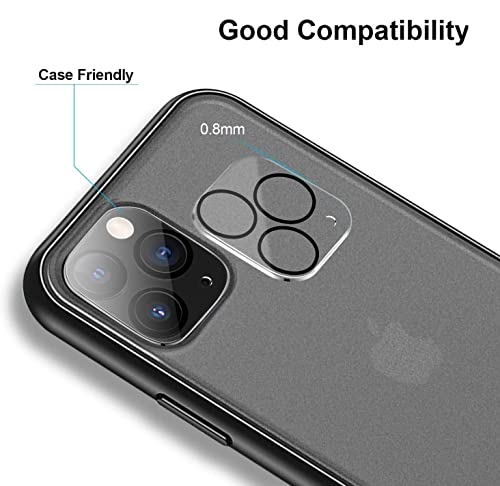 Image of Compatible with [Pack of 2] iPhone 11 Pro Max Back Camera Lens Protector Tempered Glass - Full Camera Coverage Smooth Finish with Easy Installation Kit