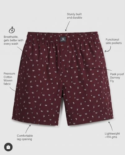 Image of Cotton Boxer Shorts for Men Half Pants with Pockets