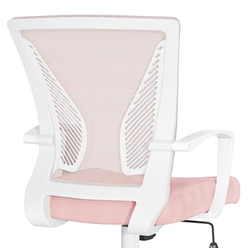 Yaheetech Bürostuhl Ergonomisch mit Netzbespannung Atmungsaktiv, Rosa – Ansicht 7
