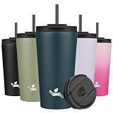 Konokyo 18 oz Insulated Tumbler Water Bottle with Straw Lid, Navy blue