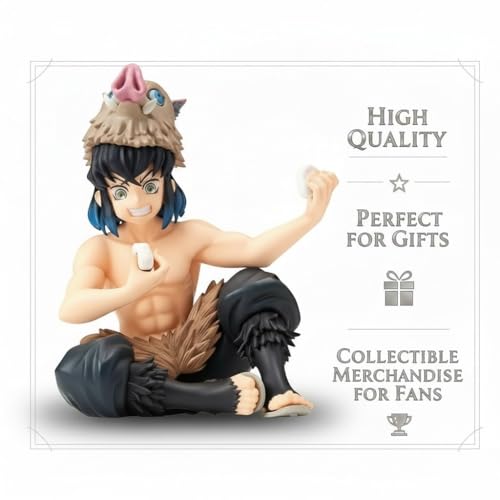 Image of Awestuffs Action Figure Limited Edition for Car Dashboard, Decoration, Cake, Office Desk & Study Table (Inosuke Sitting D Slayer)