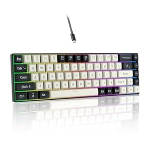 SHANGZHAOYUAN Gaming Keyboard, RGB Backlit Wired Mechanical Keyboard, 60% Ultra-Compact Hot Swappable Keyboard Red Switch, 68 Keys Anti-Ghosting Mini Keyboard for PC Gamer Typist, US Layout