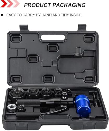 Portable Hydraulic Knockout Punch Kit - Manual Hole Puncher Set for Electrical Conduit & Metal Sheet, Includes 6 Dies for Effortless Drilling of Distribution Box Holes