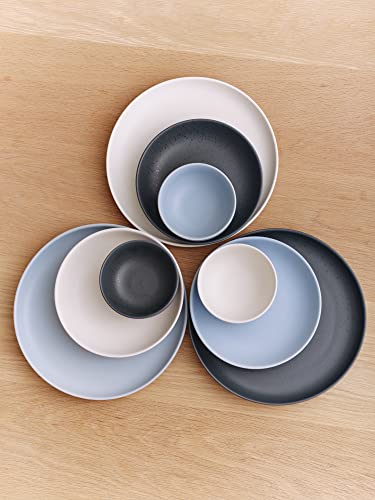 Livingtaste Ceramic Dinnerware, 4-Pack, Dish Set Black Matte 8-Inch Plate Perfect For Kitchen, Patio, Dining Sets… #TOP4