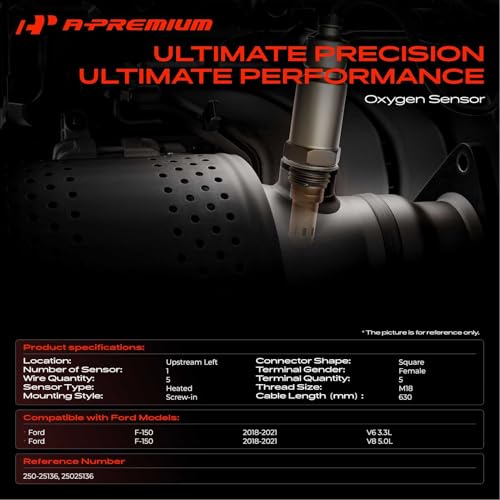 A-Premium O2 Oxygen Sensor Upstream Left Compatible with Ford F-150 2018 2019 2020 2021, 3.3L 5.0L, B2S1, Flex Only by A-Premium - Image 2