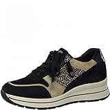 Funktion: COMFORT-Lining Tamaris Damen Sneaker, Frauen Low-Top Sneaker,Comfort Lining,schnürschuhe,schnürer,keil,Sneaker,Wedge,Keilabsatz,Heel,Black Comb,39 EU / 5.5 UK