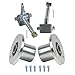 Fuerduo Front 10x4.50-5 Go Kart Wheels Racer Tires +Rear 11x7.10-5 Rain Road Tires, 5-Inch Tubeless Tire 3 Hole with Aluminum Hub Steering Spindle for Golf Cart Racing Drift Cars Mini Bikes
