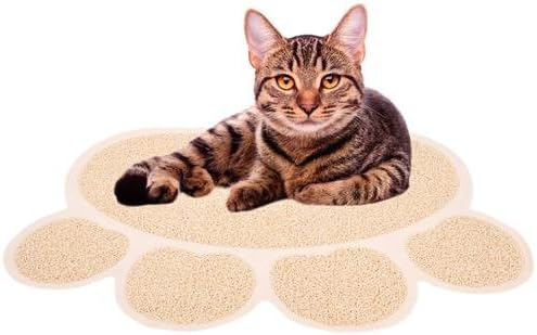 Cat Litter MAT Catcher - Paw-Shaped Innovative Grass-Like Material Traps and Catches Litter While Remaining Soft On Paws - 1 Year warranty - 24 x 18
