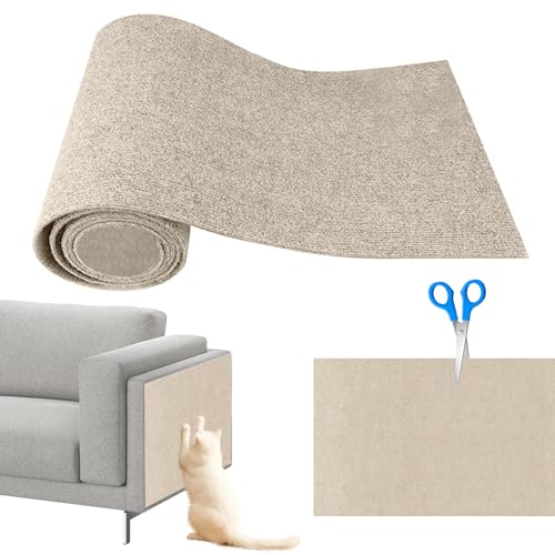 Cathpetic Kratzmatte Selbstkleben 40×200cm,Kratzpads für Katzen,Kratzmatte Katze Sofa,Katzen Wand,DIY Climbing Cat Scratcher