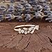 icedout Dainty Leaf Vine Engagement Ring Nature Inspired Ring 14K Yellow Gold Plated Wedding Band Unique Leaf Cluster Ring Floral Anniversary Ring 925 Sterling Silver Handmade Women's Gift Ring