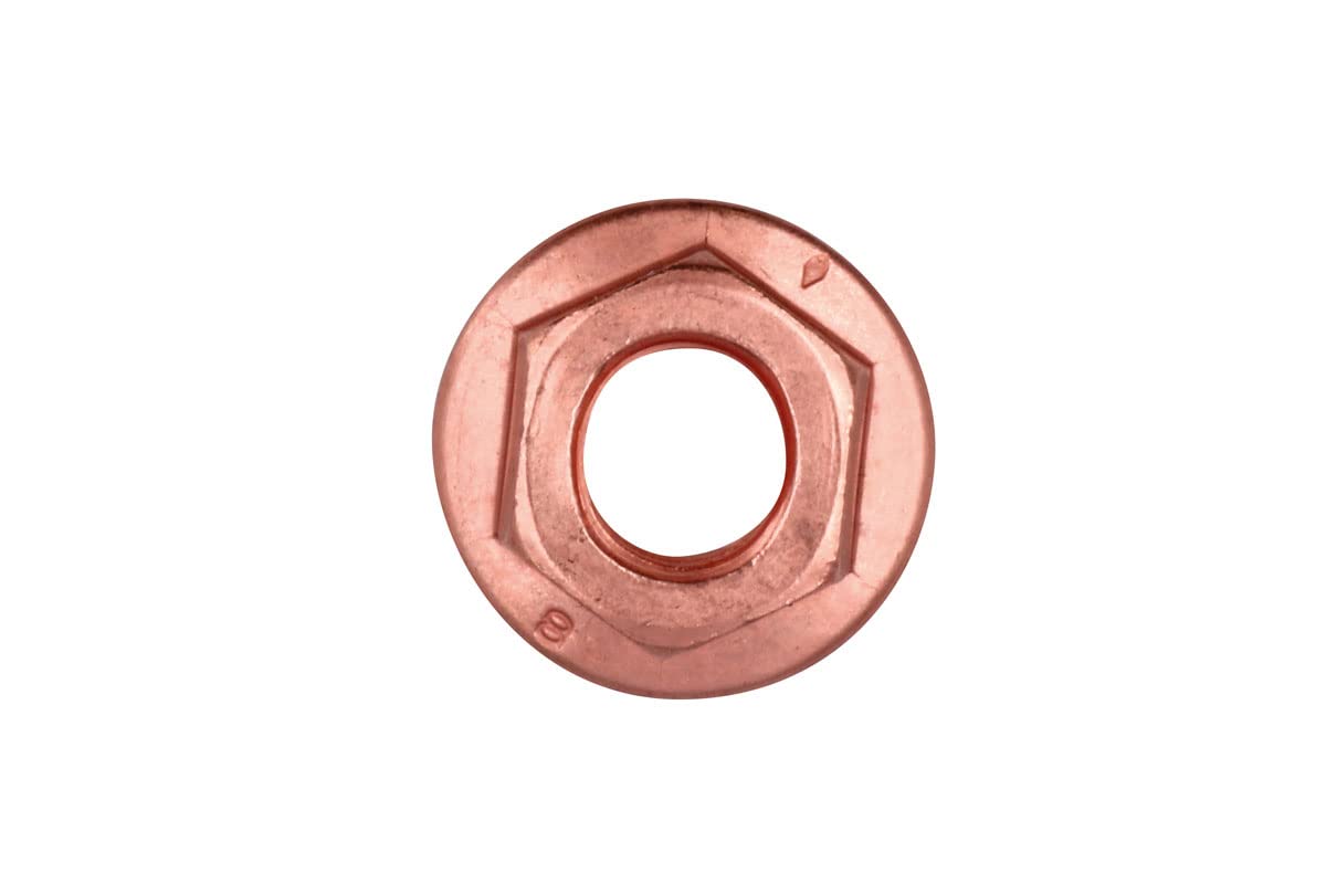 Connect 30740 Copper Flashed Nut Flanged & Self Locking M10 x 1.5 x 15mm Hex 5pc, Brown