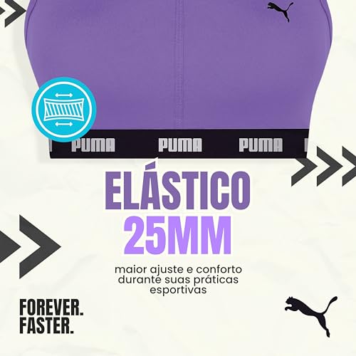 PUMA Top Nadador Puma Elástico 25MM Fitness Esporte Feminino, Lavanda, M
