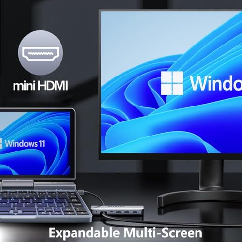 Image of KOOFORWAY 8 inch Mini Laptop 2-in-1 HD Touchscreen Portable, Win 11 Pro Portable Pocket PC, N150 12 GB LPDDR5 1TB M.2 SSD, Wi-Fi 6, BT 5.2 2 MP Camera, G-Sensor, HDMI, Type C
