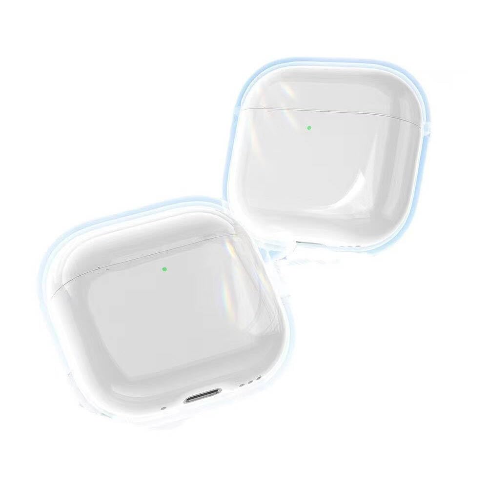 PSR aksesuar- Kılıf Kenarları Renkli Şeffaf Dilimli Silikon Airbag 40 Kılıf Şeffaf Air Pods 4 ile uyumlu