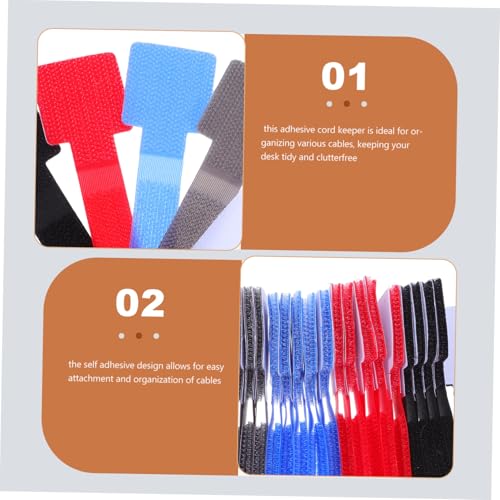 jojofuny 50 piezas Organizador de cables para escritorio con adhesivo Autoadherente para gestión de cables y accesorios para electrónica y sala de juegos Clips resistentes para envoltura eficiente y organización de cables miniatura 3
