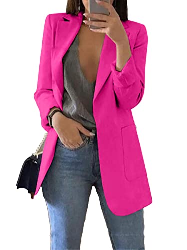 Generic Andongnywell Women's Long Sleeve Slim Suit Jacket Clearance Open Blazer Fit Work Office Cardigan Coat Overcoats