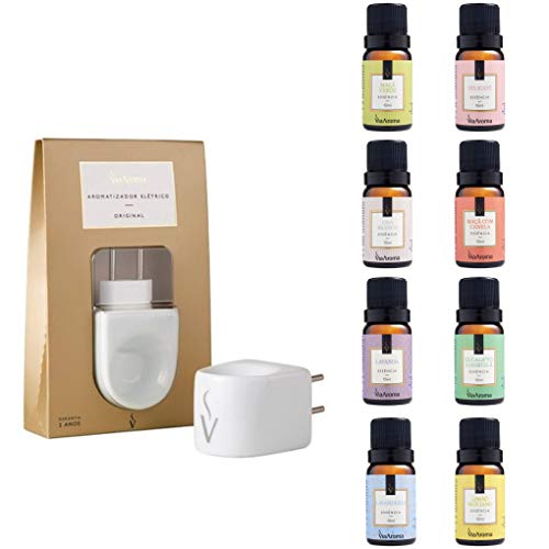 Kit Aromatizador Elétrico Difusor e 8 Essências Sortidas Via Arom...