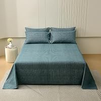 HAIBA Drap Plat 2 Personnes 245x250 Cm Vert Clair – Flanelle Microfibre Douce, Chaleureuse Et Brillante, Literie Luxueuse Facile D'Entretien