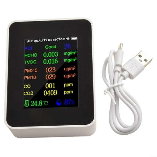 9 in 1 Air Quality Meter PM2.5 PM10 CO TVOC HCHO AQI Temperature and Humidity Tester Meter Carbon Dioxide Detector