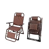  Lettino Prendisole a Gravità Zero, Poltrona da Giardino in Rattan di Vimini, Poltrona Reclinabile Pieghevole, Sedia da Giardino, Sedia da Spiaggia per Esterni, per Prendere il Sole in Ufficio al Cop