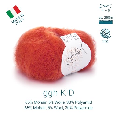 ggh Kid Box Strickwolle Kid Mohair Kapuzinerorange – Bild 2