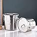 CNCEST Stainless Steel Airtight Canister for Kitchen, Rice Cereal Grain Canisters Container for Household Kitchen Food Bean Flour Oil Sugar Milk Cookie Storager Bucket w/Handles Lid (6L)
