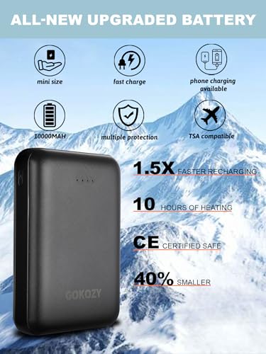 Gokozy Beheizbare Weste Damen,Beheizte Weste mit Powerbank 5 Heizzonen Intelligente Elektrische Leichte Beheizte Weste Bergsteigen und Arbeiten im Freien