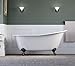 67" Cast Iron Slipper Tub with 7" Faucet hole Drillings & Oil Rubbed Bronze Feet-"Clay"