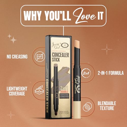 Image of Fashion Colour Precise Correction Concealer Stick | 2-in-1 Double Perfecting with Soft Brush | Full Coverage, Buildable Formula | Smooth & Lightweight | Dark Circle & Blemish Conceal | 2.2g Shade::03