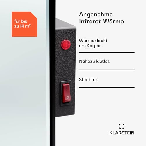 Klarstein Infrarotheizung mit Thermostat, 600W Elektroheizung, Smart Infrarotheizung zur Wandmontage, IR mit Erkennung Offener Fenster, Feuchtraum Heizkörper CO2- Frei, IP54 Elektro Wand Heizung-3