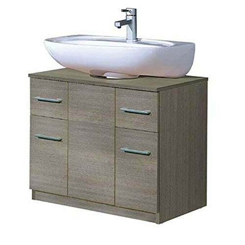 Cubrecolumna lavabo baño 2 puertas y 2 cajones alerce gris Savini Cover