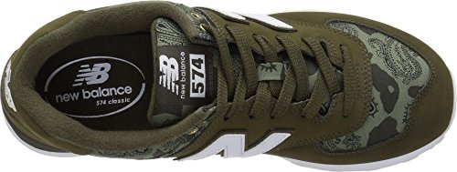 New Balance New Balance Men's 574 V2 Paisley Camo Sneaker, M Dark Triumph Green/Covert Green, 9 M US