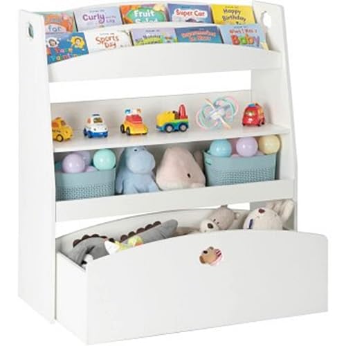 Organizador Infantil de Brinquedos e Livreiro Com Baú Liz 100% Mdf
