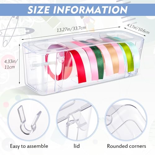 Image of 1 Pcs Ribbon Organizer Storage Craft Ribbon Holder Plastic Craft Room Organization for DIY Tape Sewing Spool Flower Shop Art Gift Wrapping Supplies