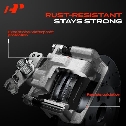 Image of A-Premium Disc Brake Caliper Assembly with Bracket Compatible with Ford, Lincoln, Mazda and Mercury Models - Fusion 2006-2012, 6 2006-2013, Zephyr 2006, MKZ 2007-2012, Milan - Rear Right Passenger