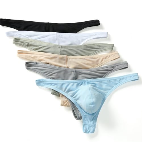 Men's Thongs Thin Comfort Breathable U-Pouch Low Rise T-Back Bikini Male Underwear Briefs3