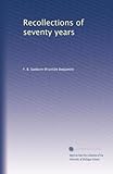  Souvenirs de soixante-dix ans