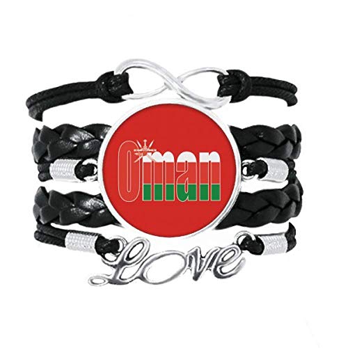 DIYthinker Oman Pays nom du pavillon Bracelet Amour Bijoux Cuir Bracelet