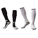EQLEF - Calze da calcio lunghe, comode, traspiranti, per bambini e bambine di 6 – 10 anni, Bambino, bianco e nero, 33-37
