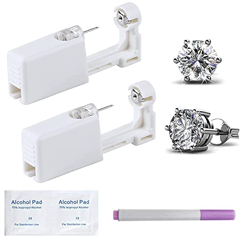 MZQ Self Piercing Gun Kit - 2 Pack: Professional Ear Piercing Tool for Painless, Safe Piercings at Home