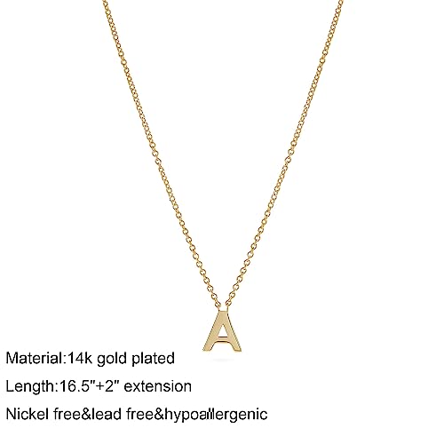 Selfrose Initial Necklaces For Women, Dainty Gold Letter Necklace 14K Gold Plated Personalized Tiny Initial Pendant Necklace Monogram Cute Letter Name Choker Necklaces For Teen Girls Simple Jewelry #TOP4