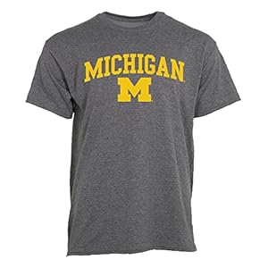 Barnesmith University of Michigan UMich, U-M Wolverines Short-Sleeve T-Shirt, Spirit, Charcoal Grey, Medium